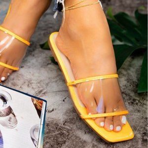 Shoes | Brianna Orangeclear Sandals | Poshmark